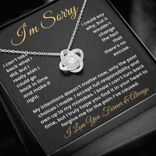 I’m Sorry Love Knot Necklace – Meaningful Apology Jewelry Gift