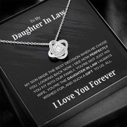 To My Daughter-in-Law Love Knot Necklace – Meaningful Jewelry Gift