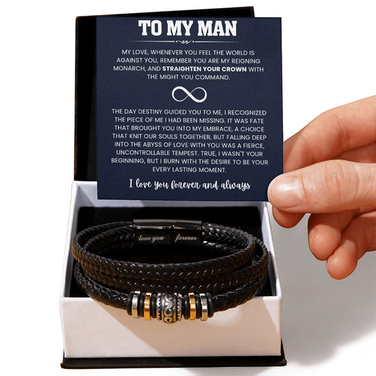 “Adjustable Forever Love Bracelet for men – comfortable and durable jewelry gift for special occasions.”