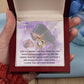 "To My Mom gold heart necklace in luxury gift box with sentimental message card, the perfect Mother’s Day or birthday gift."