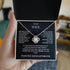 Necklace in a box with a sentimental message for a wife