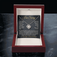 I’m Sorry Love Knot Necklace in luxury mahogany gift box with LED light – apology jewelry keepsake for meaningful moments.