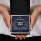 Daughter necklace with two hearts pendant in gift box