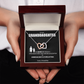 "Granddaughter gift necklace in luxury mahogany box with message card from Grandma"