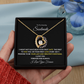 "Gold Forever Love Necklace in gift box with soulmate message card – anniversary jewelry gift"