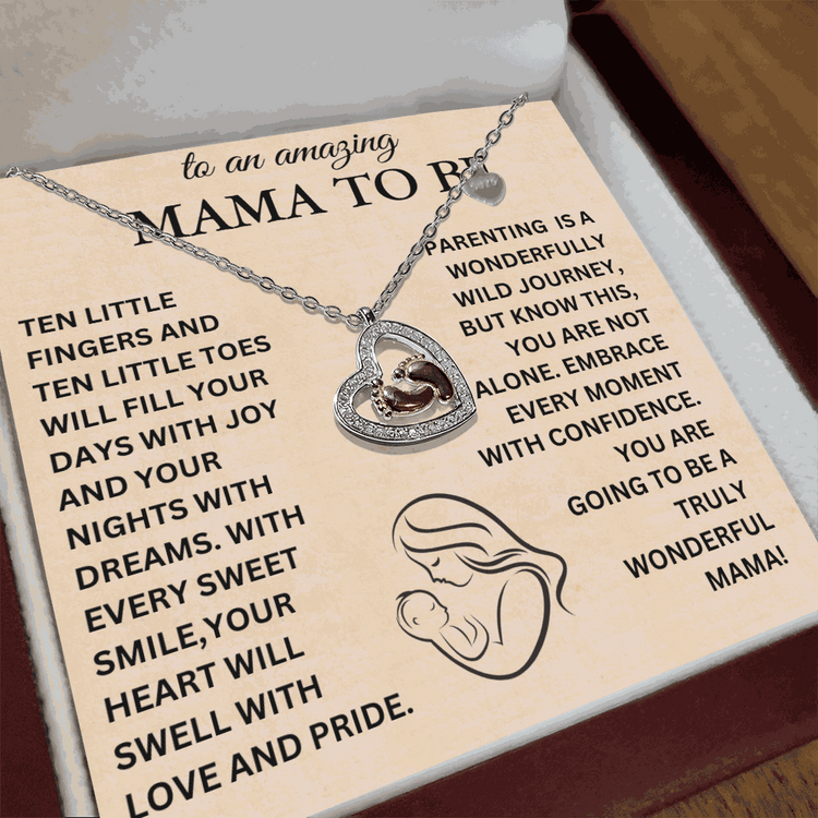 Baby Feet Heart Necklace